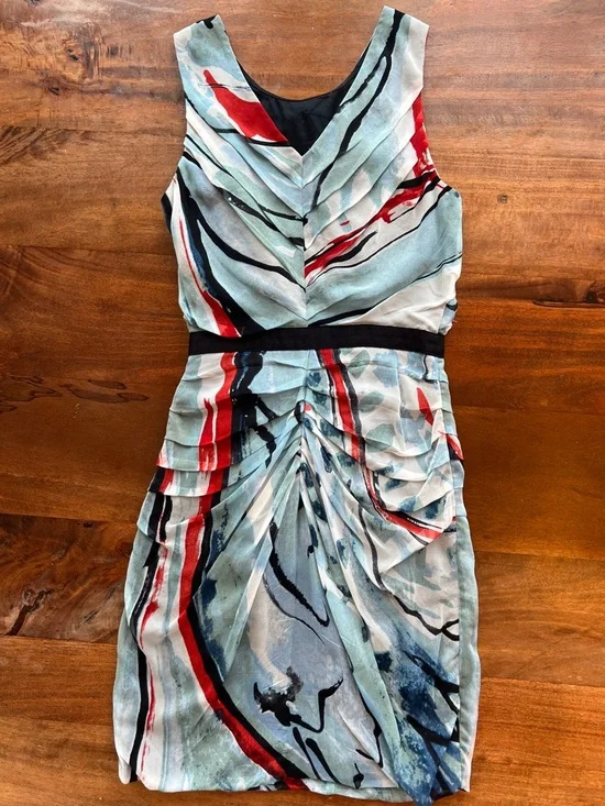 Diane von Furstenberg Womens Sleeveless Sheath Silk Dress Size 2 - Picture 5 of 13